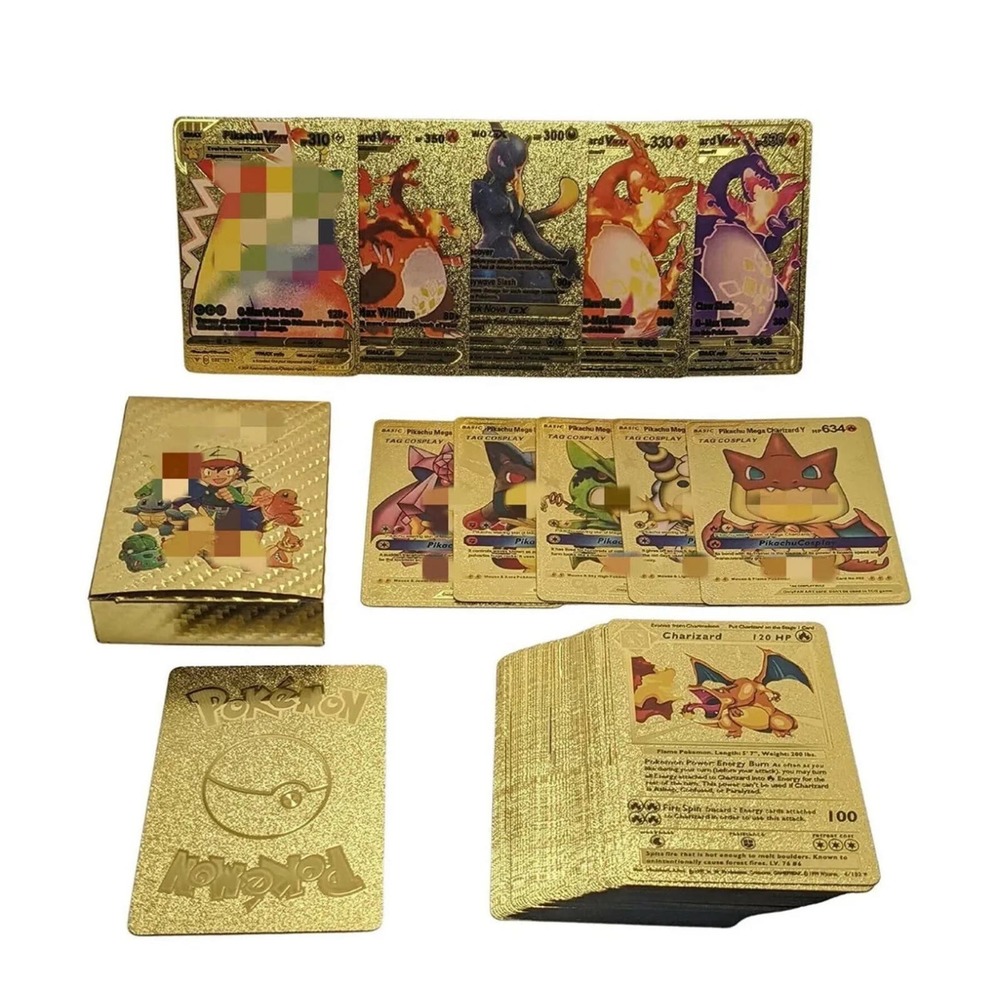 165 Pokemon Gold Foil Cards PACK CARDS TCG GX Vmax GX Card Charizard Sealed New - Picture 7 of 16